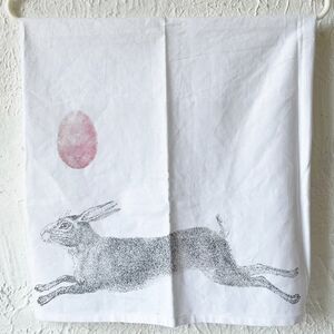 Mary Lake-Thompson Kitchen Towel Bunny Rabbit & Easter Egg Cotton Flour Sack